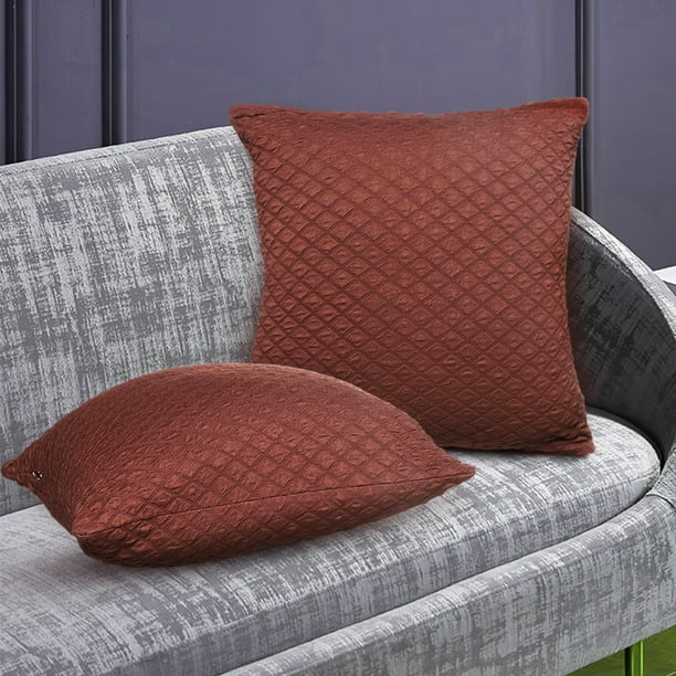 Wine Red Velvet Flanged Throw Pillow Cushion Covers 18x18 Set of 2